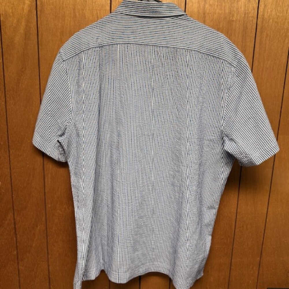Seersucker Banana Republic Shirt Standard Fit Short Sleeve - Picture 3 of 4